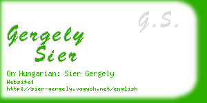 gergely sier business card